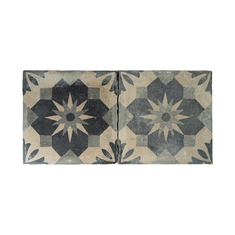 Reclaimed French Encaustic Geometric Concrete Tile