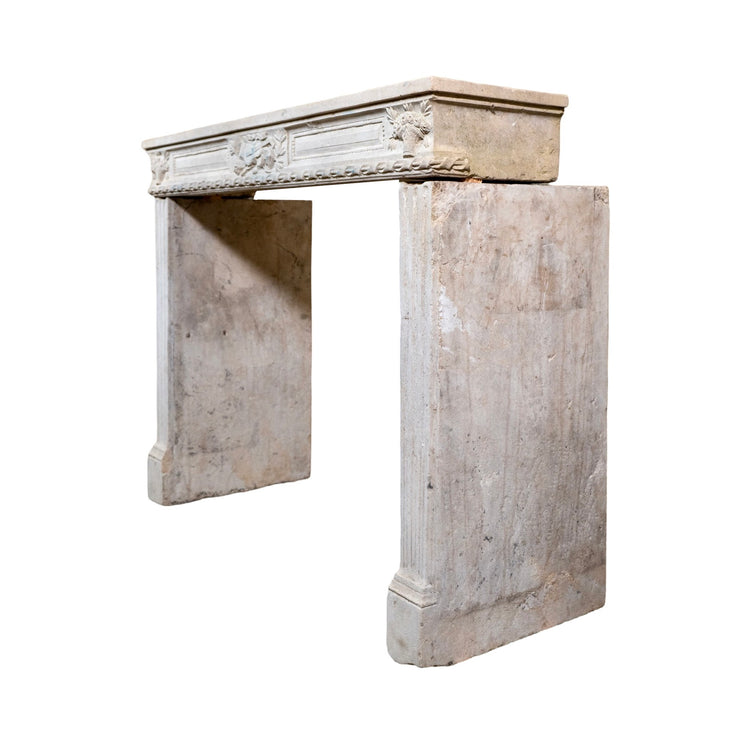 Antique French Limestone Mantel (M-PNJK)