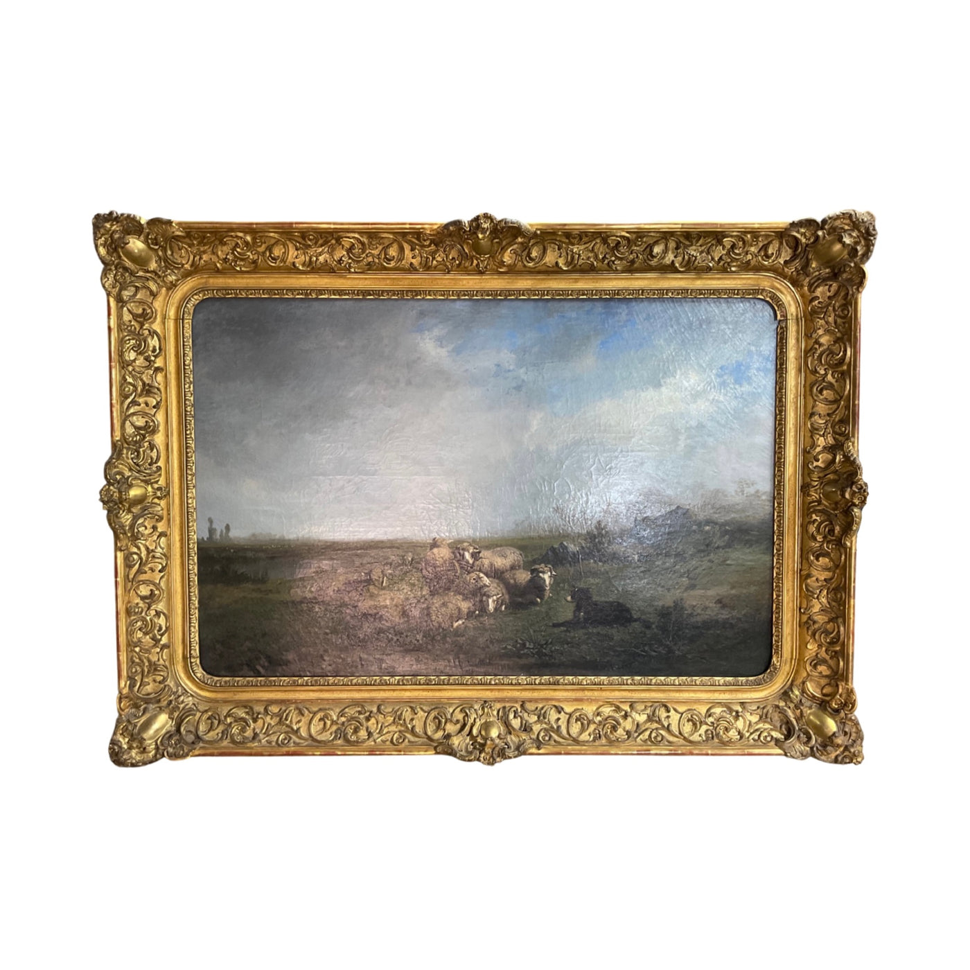 Antique French Gold Leaf Framed Painting (HD-RSZO)