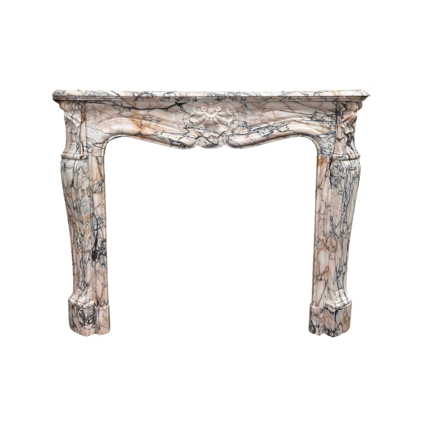 Antique French Louis XVI White Marble Mantel (M-XVJQ)