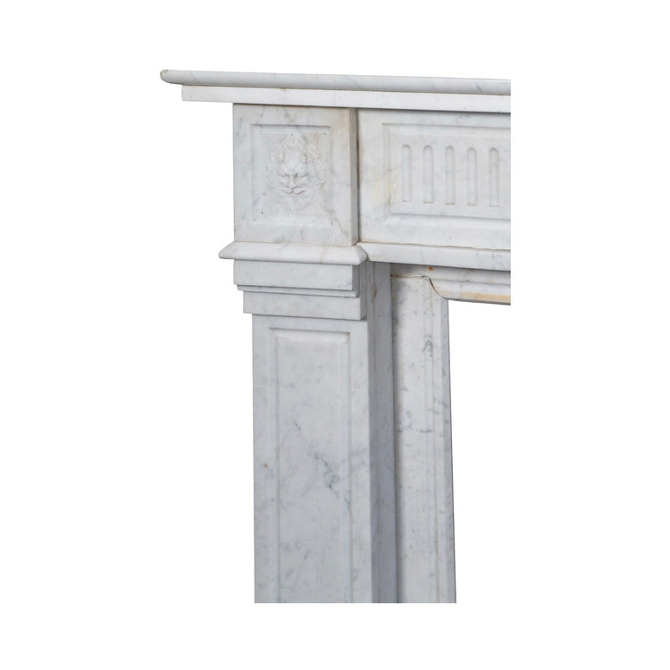 Antique French White Carrara Marble Mantel (M-LUTC)