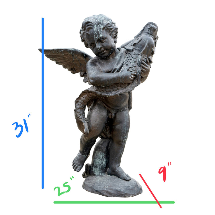 Antique French Bronze Cherub Sculpture