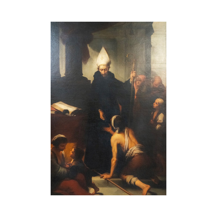 Antique French Wooden-Framed Religious Oil Painting (HD-LPWR)