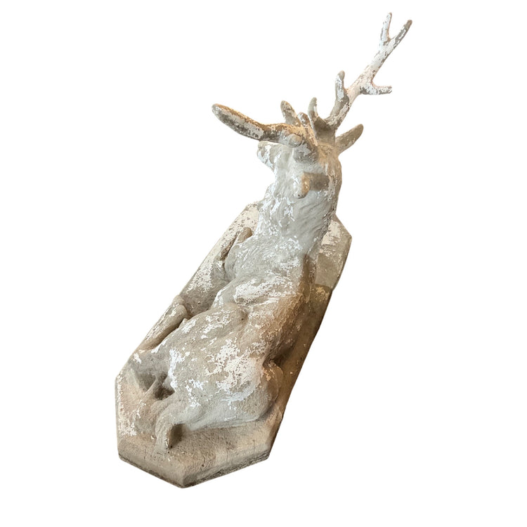 French Concrete Composite Deer Sculpture