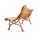 Midcentury French Wood and Iron Garden Bench (GE-BDFA)