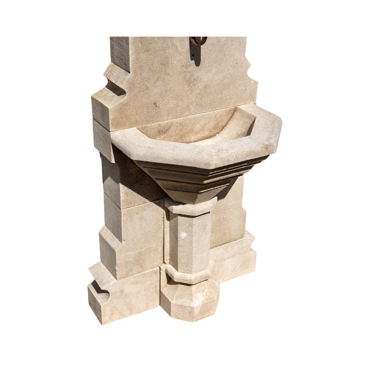 Contemporary French Limestone Wall Fountain