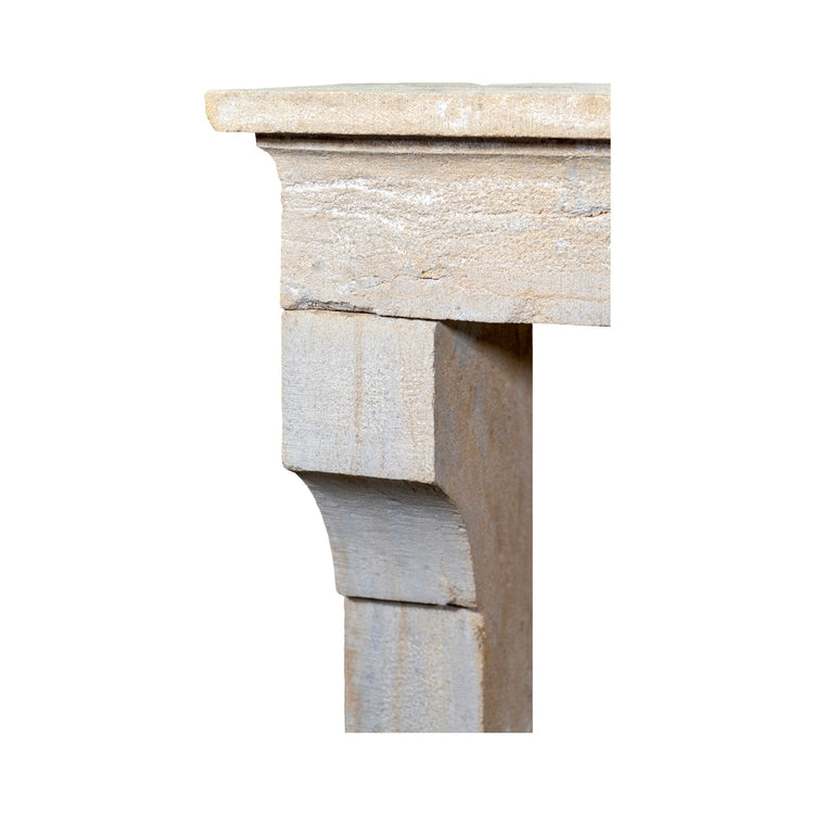 Antique French Limestone Farmhouse Mantel