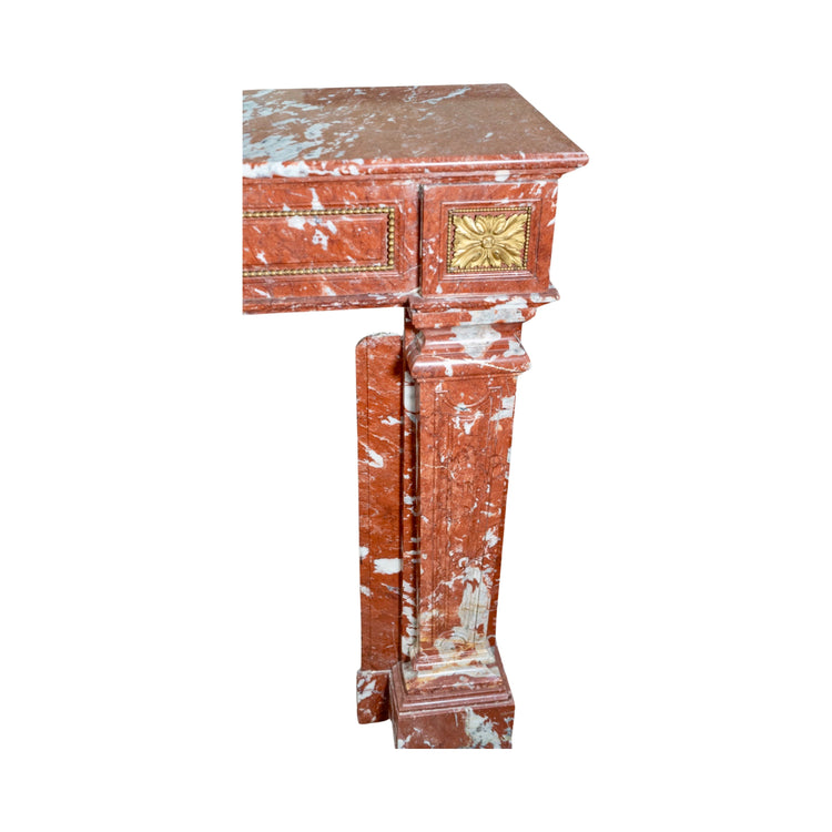 French Languedoc Red Marble Mantel