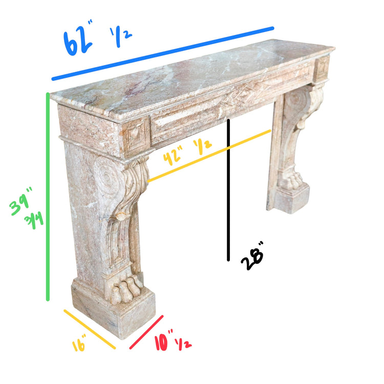 Antique French Balacet Marble Mantel (M30151)