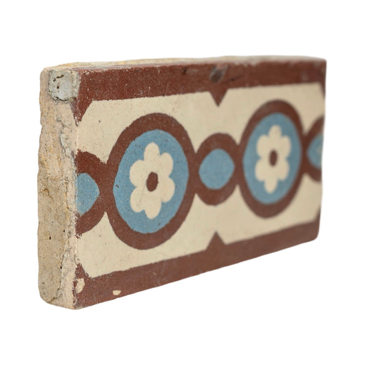 Reclaimed French Encaustic Floral Concrete Border Tile