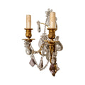 Pair of Antique French Bronze and Crystal Wall Sconces (L-PGAC)