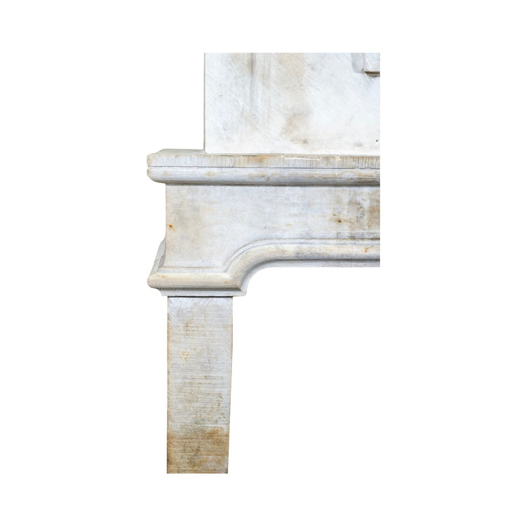 Antique French Limestone Fireplace Mantel