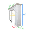 Antique French White Carrara Marble Mantel (M-AHYF)