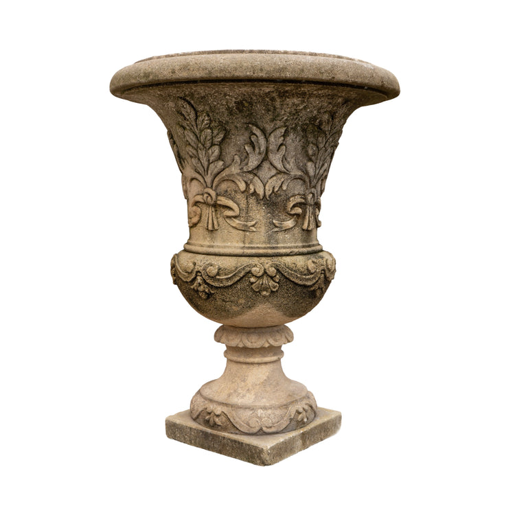 Italian Limestone Planter with Base