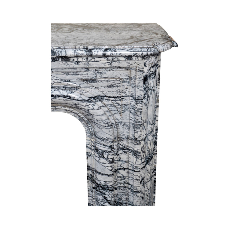 Antique French Bleu Fleuri Marble Mantel