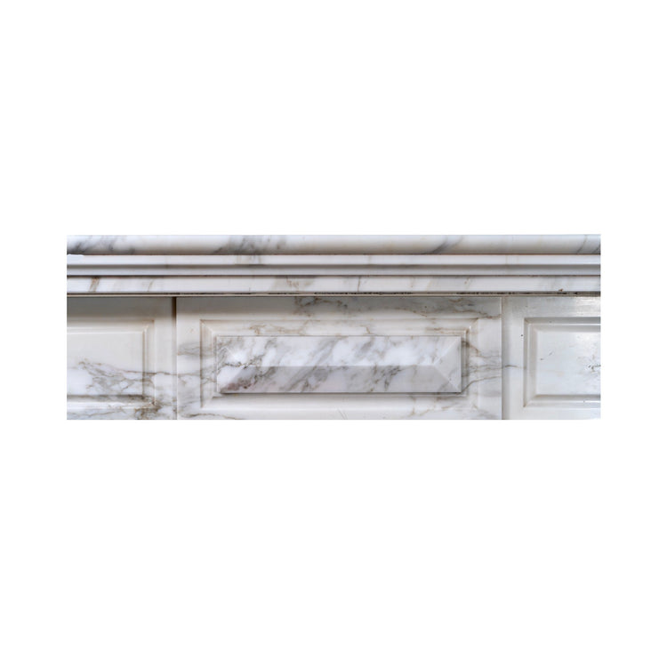 Antique French Arabescato Marble Mantel