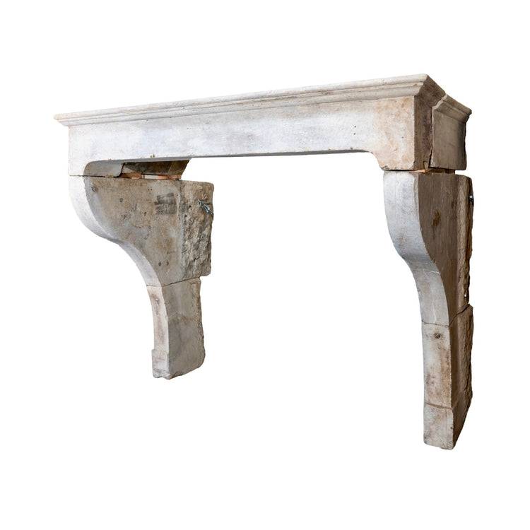 Antique French Limestone Mantel