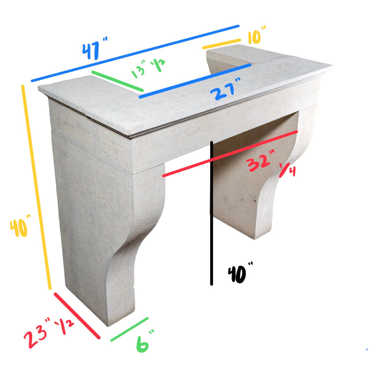 Contemporary French Travertine Mantel (M-LCH398)