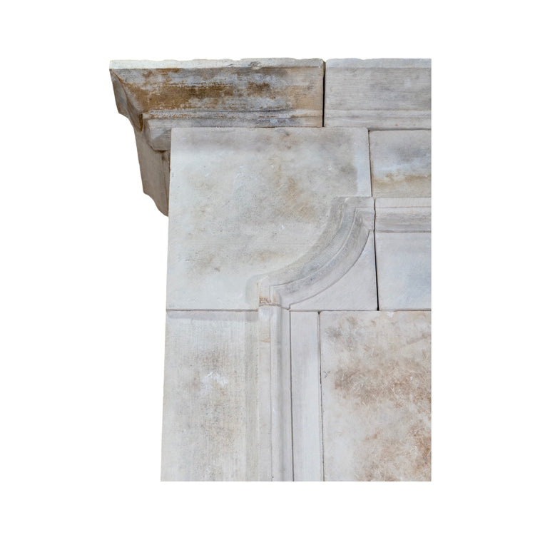 Antique French Limestone Fireplace Mantel