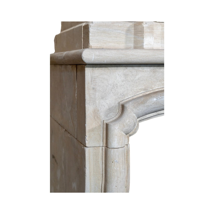 Antique French Limestone Fireplace Mantel