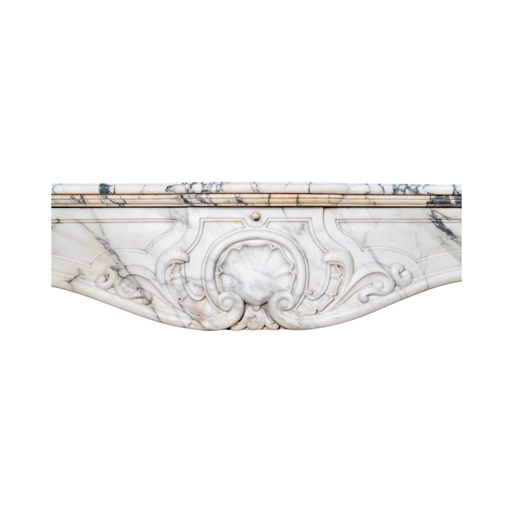 Antique French Statuario Marble Mantel