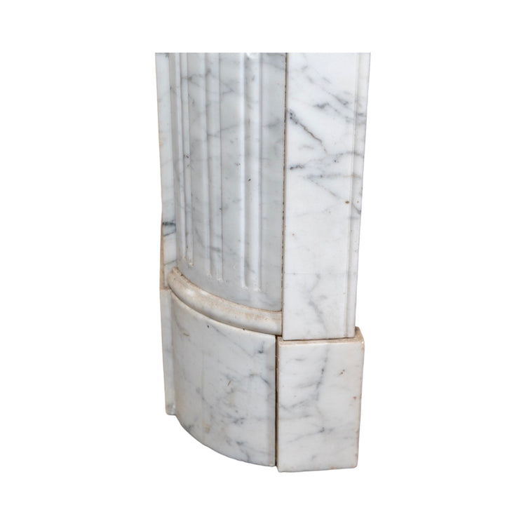 Antique French White Carrara Marble Mantel