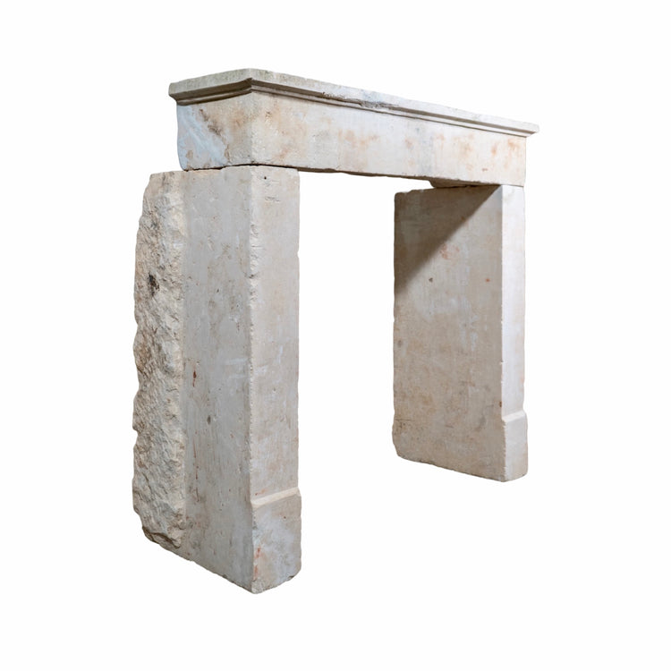 Antique French Limestone Farmhouse Mantel