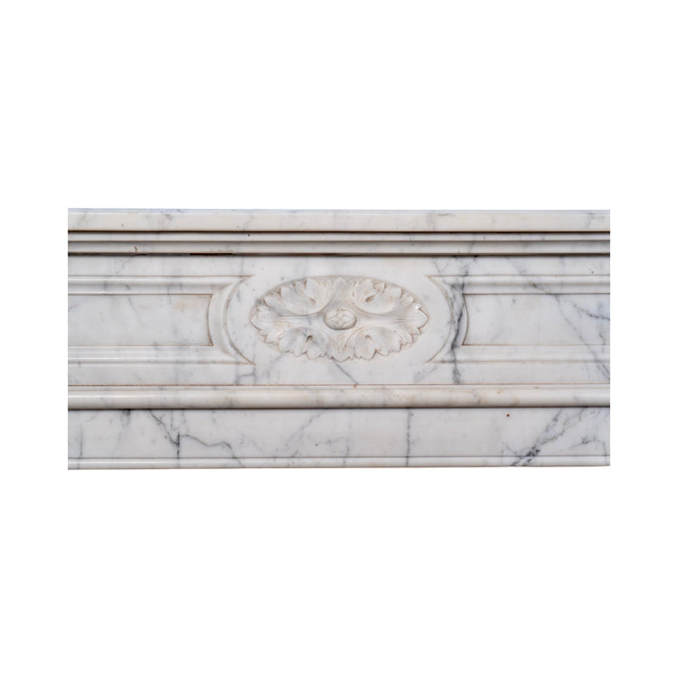 Antique French White Carrara Marble Mantel