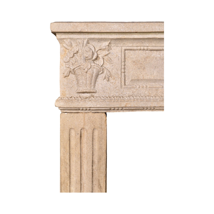 Antique French Limestone Mantel (M-LATH)