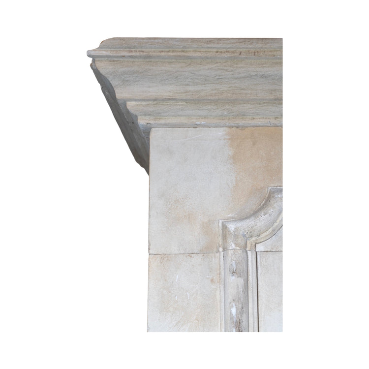 Antique French Limestone Fireplace Mantel