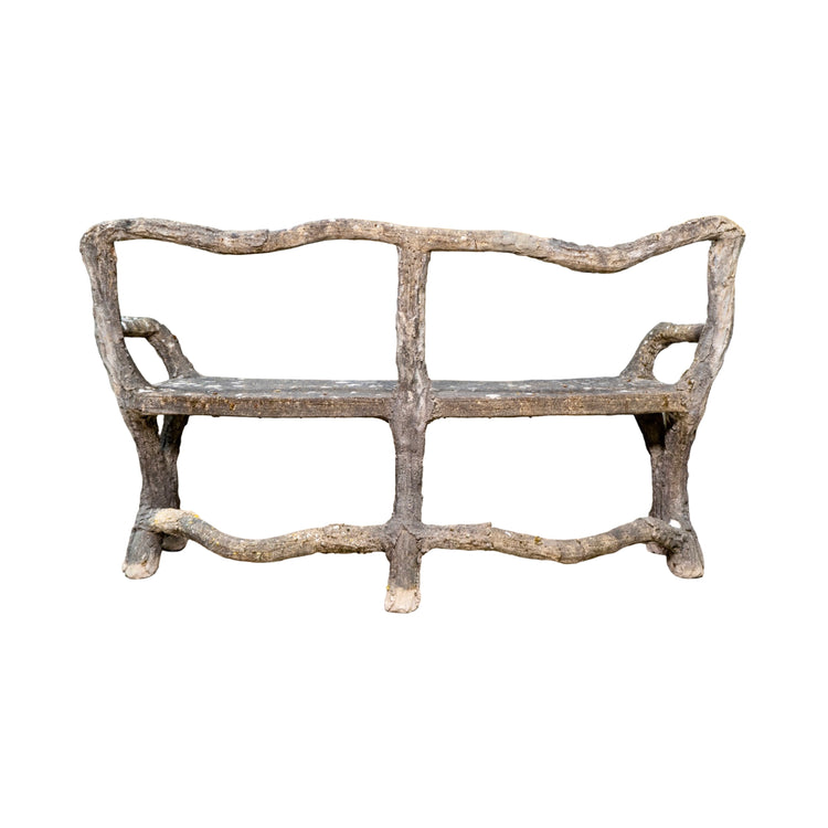 Antique French Faux Bois Bench (GE-WFCK)