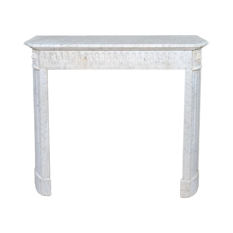 Antique French Carrara Marble Mantel (M-BECA)