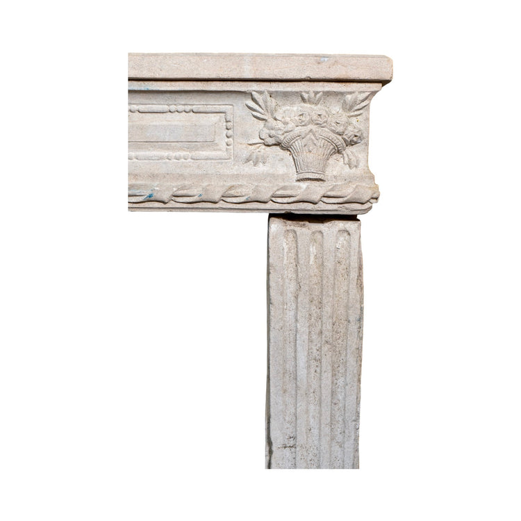 Antique French Limestone Mantel (M-PNJK)