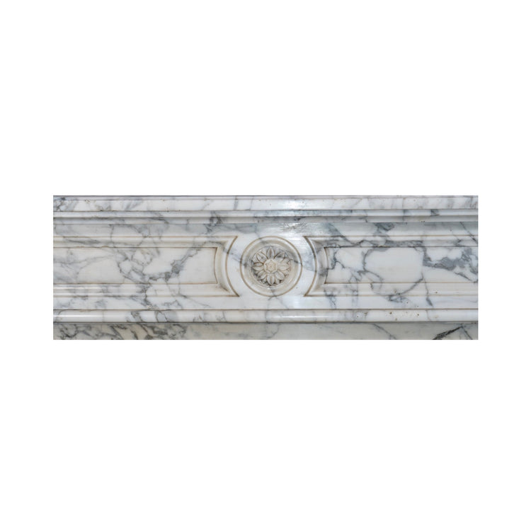 Antique French White Carrara Marble Mantel