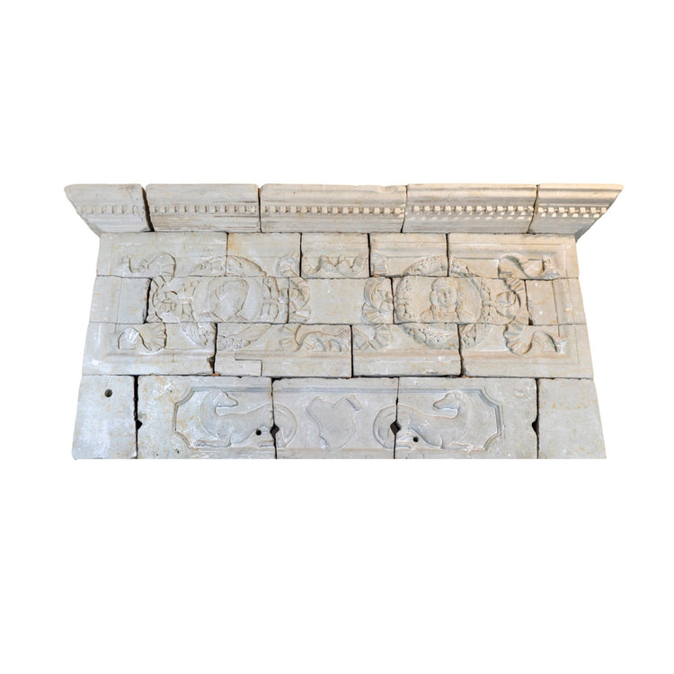 Antique French Limestone Fireplace