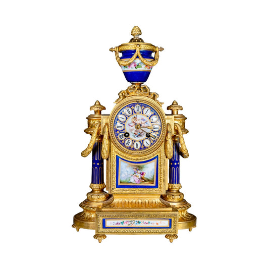 French Antique Bonze and Porcelain Garniture Clock Set (HD-PARK)