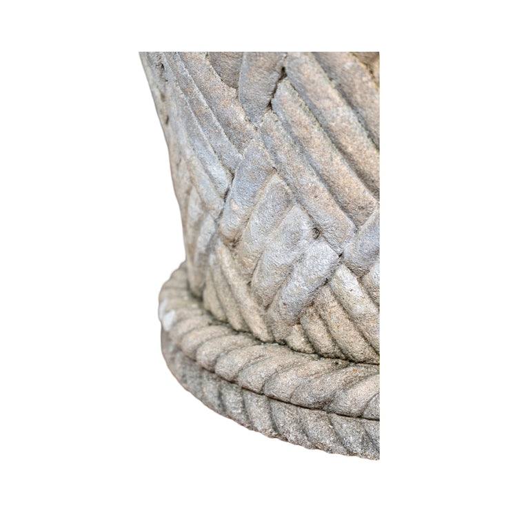 French Limestone Woven Planter