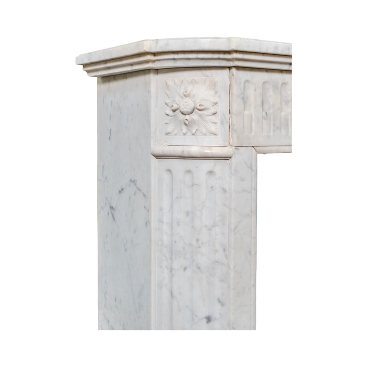 Antique French Carrara Marble Mantel (M-BECA)