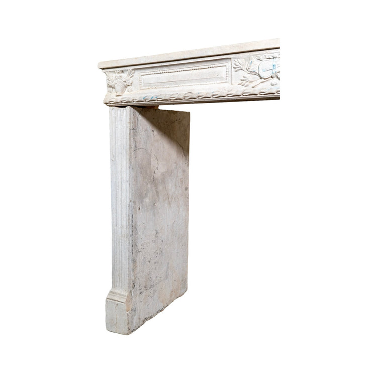 Antique French Limestone Mantel (M-PNJK)