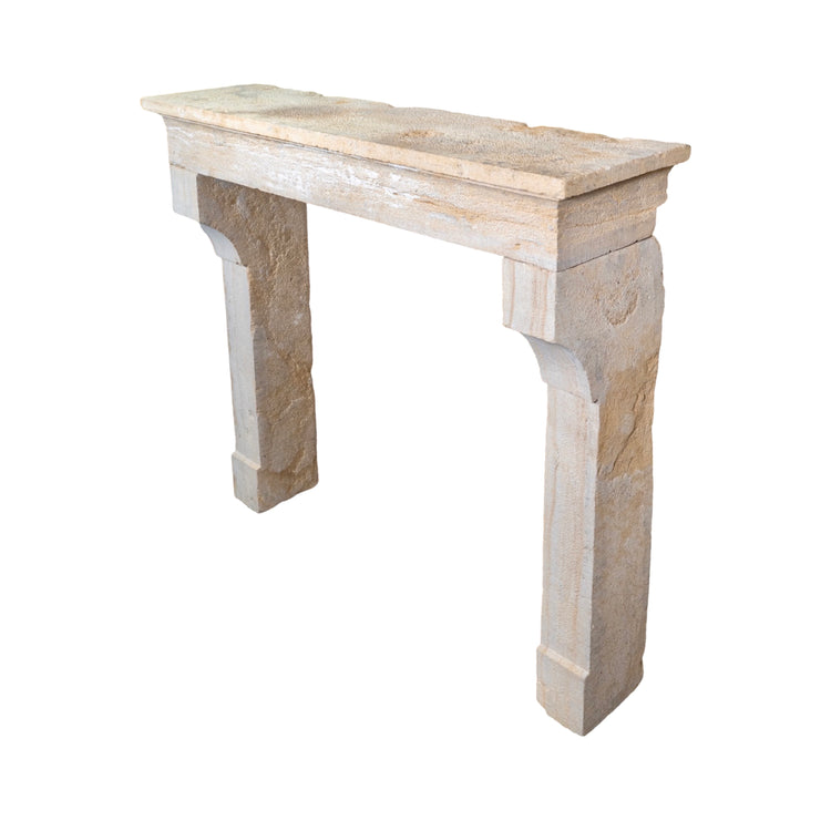 Antique French Limestone Farmhouse Mantel