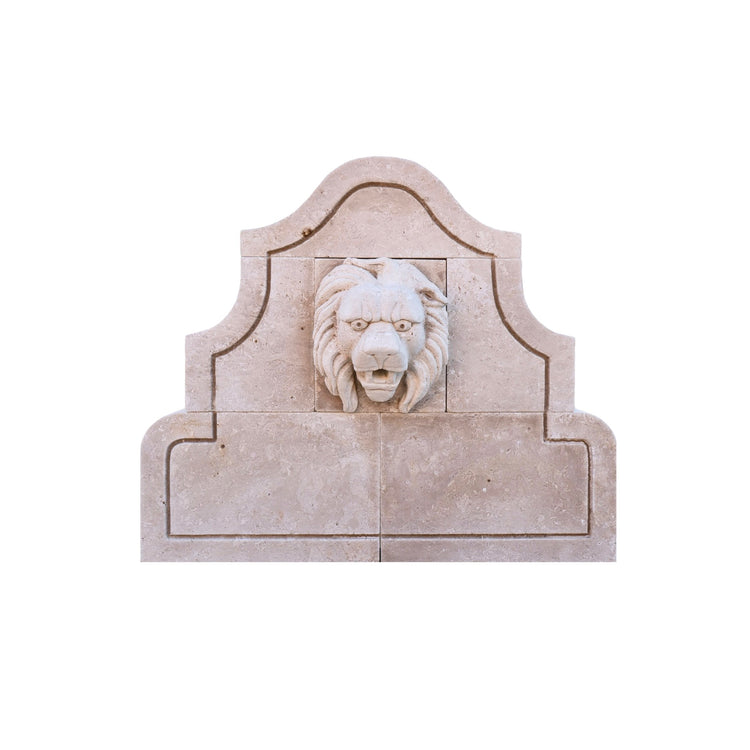 Contemporary French Limestone Lion Wall Fountain (FO100)