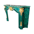 Antique French Malachite Crystal Marble Mantel (MCH1078)