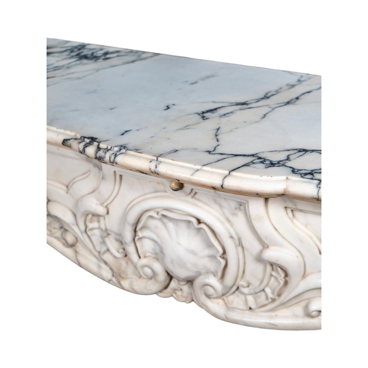 Antique French Statuario Marble Mantel