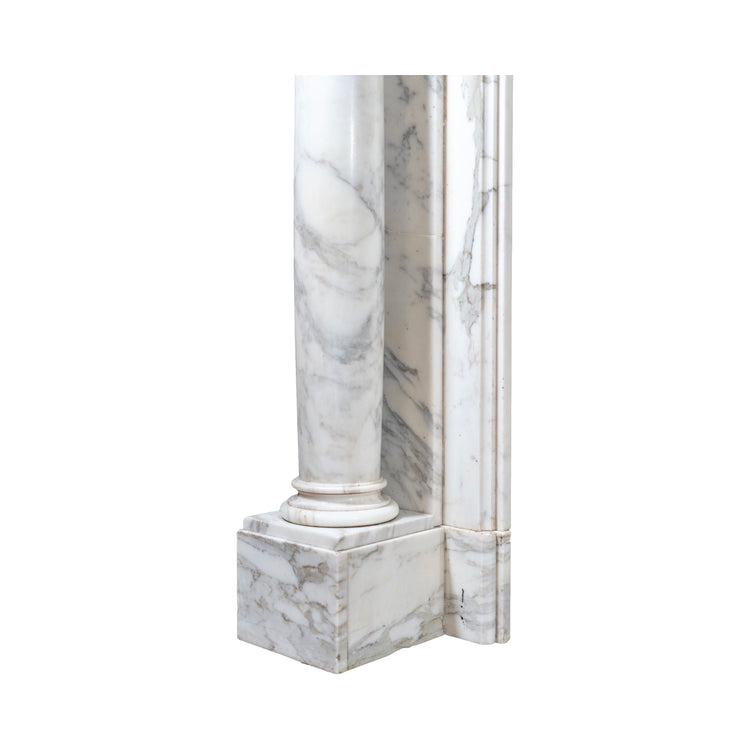 Antique French Arabescato Marble Mantel