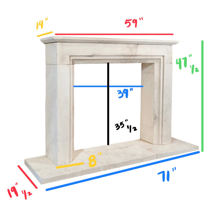 Contemporary French Limestone Mantel