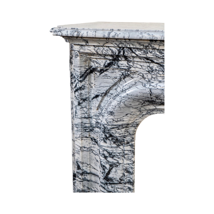 Antique French Bleu Fleuri Marble Mantel