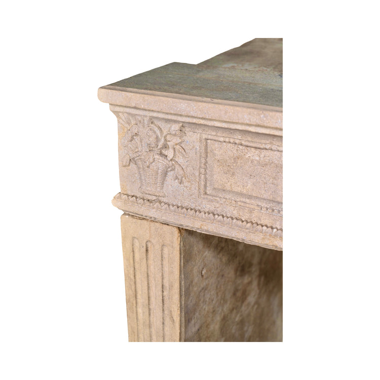 Antique French Limestone Mantel (M-LATH)