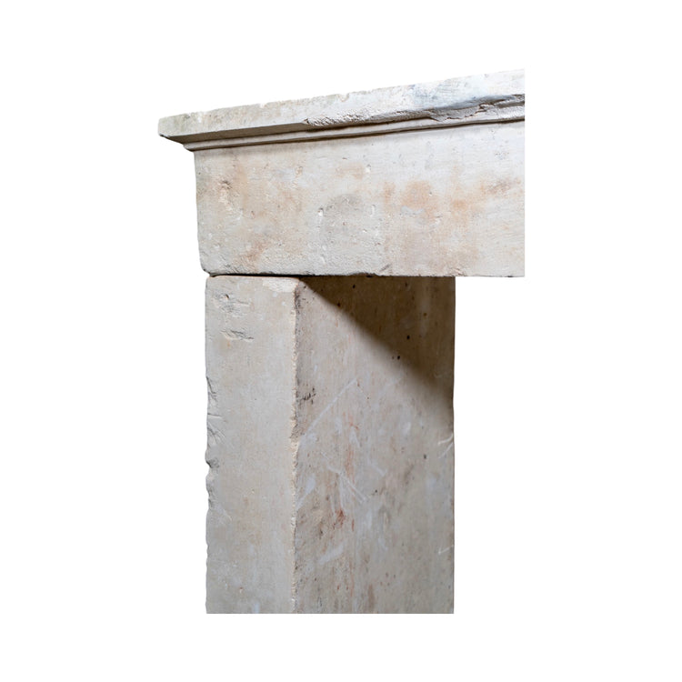 Antique French Limestone Farmhouse Mantel