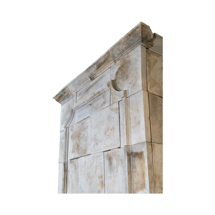 Antique French Limestone Fireplace Mantel