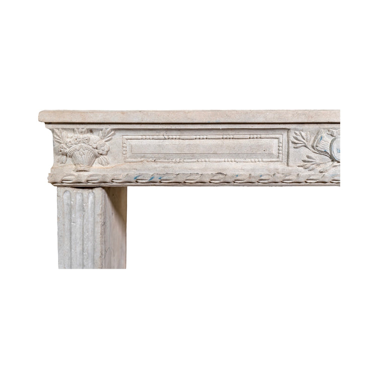 Antique French Limestone Mantel (M-PNJK)